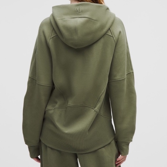 Lululemon Scuba Oversized 1/2 zip full length hoodie Bayleaf/Gold - Picture 2 of 5